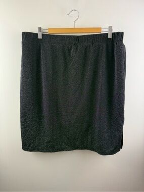 KAFFE Curve NWT Black Glitter KCBirgitte Skirt Plus Size L 20 22